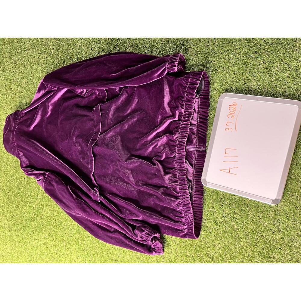 Roamans Velour Jacket Purple‎ Velvet Zip-Up Jacket elastic waist